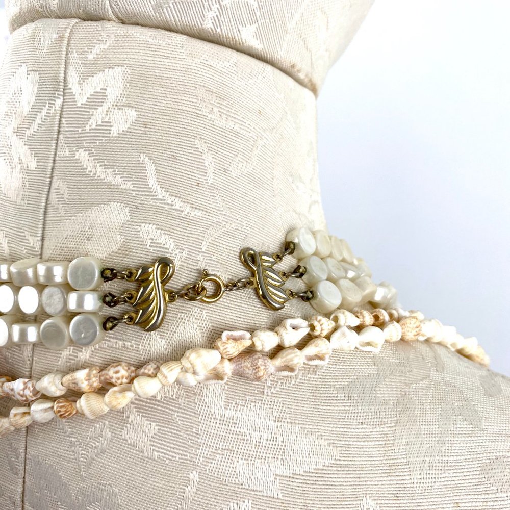 Beachy Pearl Shell Adjustable Layer Necklace - image 4